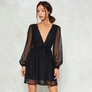 Nasty Gal Black Sheer Mini Dress